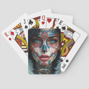 Baraja De Cartas Fantasía Chica lindo tatuaje vibrante