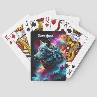 Baraja De Cartas Fantasía cósmica surrealista Wolf Personalizado Re