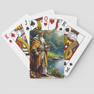Baraja De Cartas Fantasía Cuece A La Pesca Del Rey En El Río