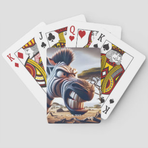 Baraja De Cartas Fantasía cuida desierto de cebra enojado