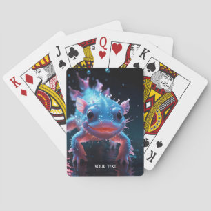 Baraja De Cartas Fantasía Cute Blue Sonriente Axolotl