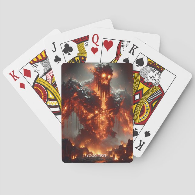 Baraja De Cartas Fantasía Cute Fire Elemental Flames (Reverso)