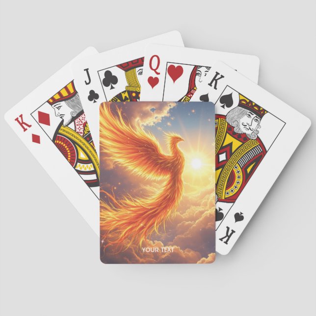 Baraja De Cartas Fantasía Cute Flaming Phoenix Rises (Reverso)
