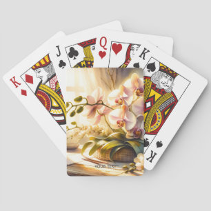 Baraja De Cartas Fantasía Cute Orquídeas Rosa Acuarela