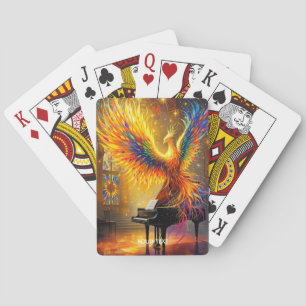 Baraja De Cartas Fantasía Cute Phoenix Jugando Piano