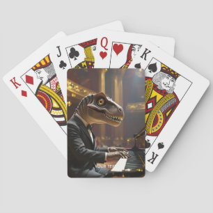Baraja De Cartas Fantasía Cute T-rex Jugando Piano