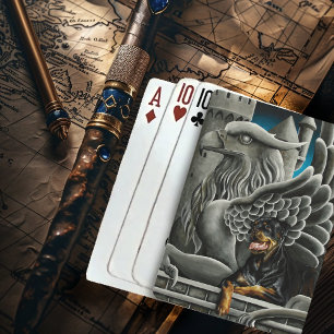 Baraja De Cartas Fantasía de Rottweiler Dog Gargoyle