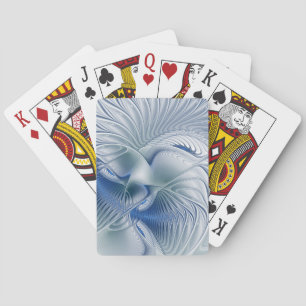 Baraja De Cartas Fantasía dinámica Resumen tonos azules arte fracta