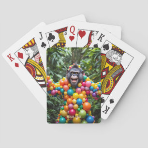 Baraja De Cartas Fantasía lindo feliz mono colorido