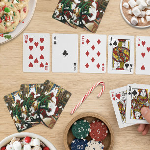 Baraja De Cartas Fantasía Mágica de Navidad Dragón de Santa Calidez
