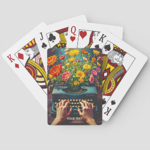 Baraja De Cartas Fantasía, máquina de escribir, flor de manos