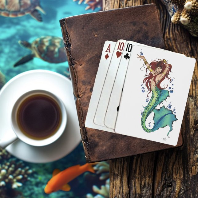 Baraja De Cartas Fantasía Mermaid cola Verde azulada (Subido por el creador)