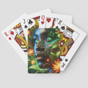 Baraja De Cartas Fantasia Naranja Verde Chica Linda