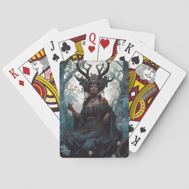 Baraja De Cartas Fantasía negra hechicería Fantasía mágica (Reverso)