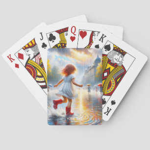 Baraja De Cartas Fantasia Niña Lluvia Linda
