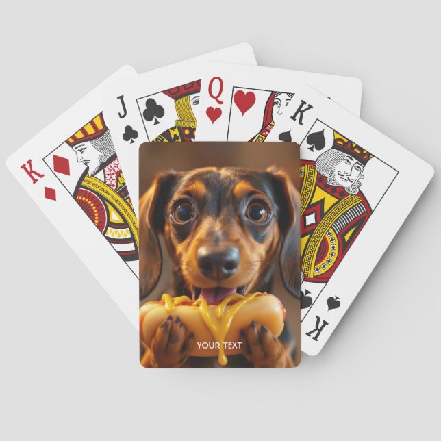 Baraja De Cartas Fantasía Perro lindo Perro caliente (Reverso)