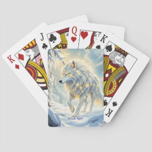 Baraja De Cartas Fantasía suave invierno de Lobo Blanco