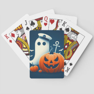 Baraja De Cartas Fantasma/calabazas de Halloween de corte nautico/c