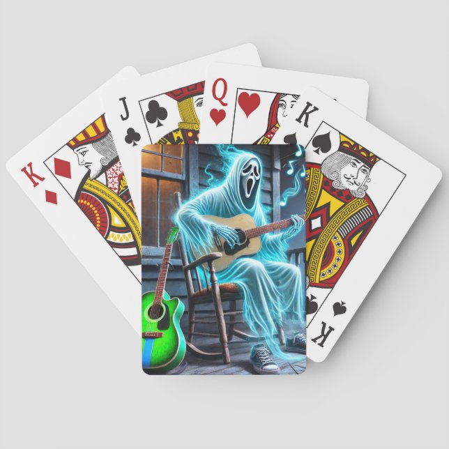 Baraja De Cartas Fantasma tocando la guitarra (Reverso)