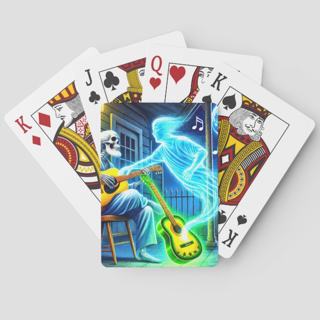 Baraja De Cartas Fantasma tocando la guitarra (Reverso)