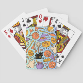 Baraja De Cartas Fantasmas, Calabazas, Gatos y Diseño Continuo Espe