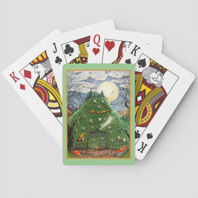 BARAJA DE CARTAS FANTASMAS CAT EN NUEVE CEMETERIO DE VIDAS, ARTE FO (Reverso)