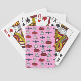 Baraja De Cartas Fantasmas rosados de Halloween, murciélagos y Jack