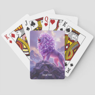 Baraja De Cartas Fantástico León de Amatista Morado Lindo