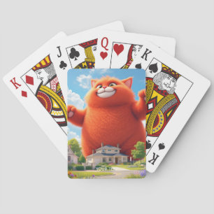 Baraja De Cartas Fantasy Cute Big Naranja Cat