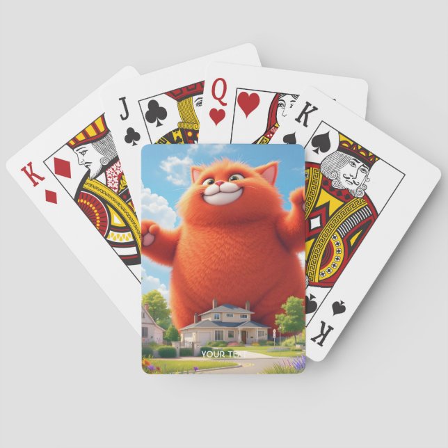 Baraja De Cartas Fantasy Cute Big Naranja Cat (Reverso)