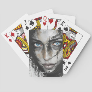 Baraja De Cartas Fantasy Cute Black Blue Chica