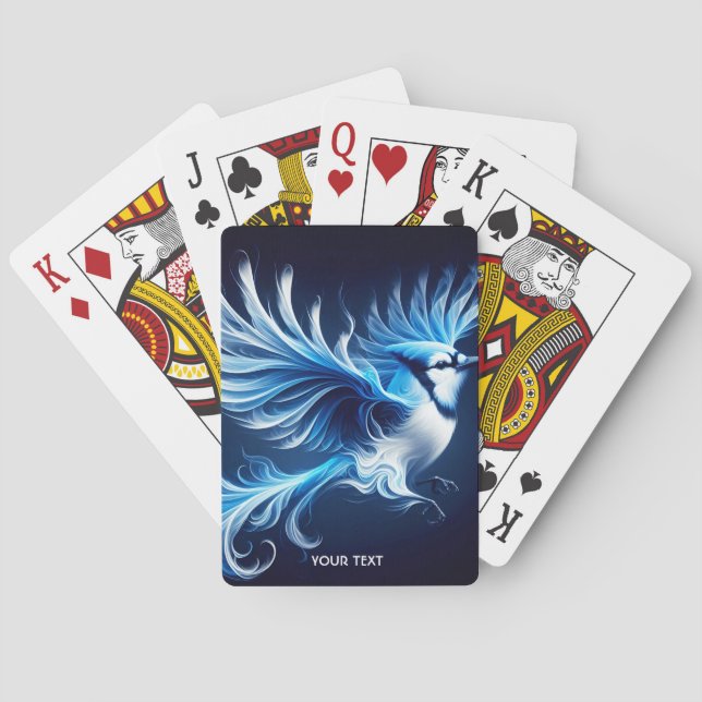 Baraja De Cartas Fantasy Cute Blue Flying Bird (Reverso)
