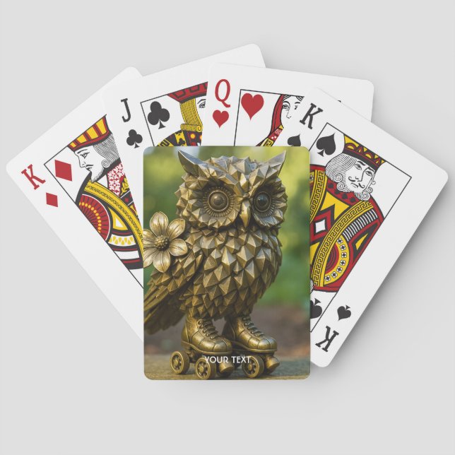 Baraja De Cartas Fantasy Cute Brass Owl Skates (Reverso)