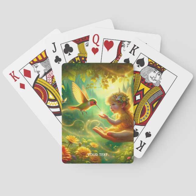 Baraja De Cartas Fantasy Cute Chica Bird Forest (Reverso)