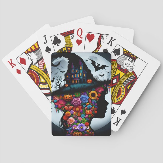 Baraja De Cartas Fantasy Cute Chica Witch Halloween (Reverso)