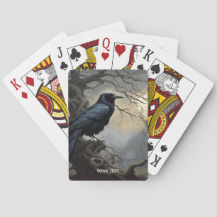 Baraja De Cartas Fantasy Cute Crow Tree Darkness