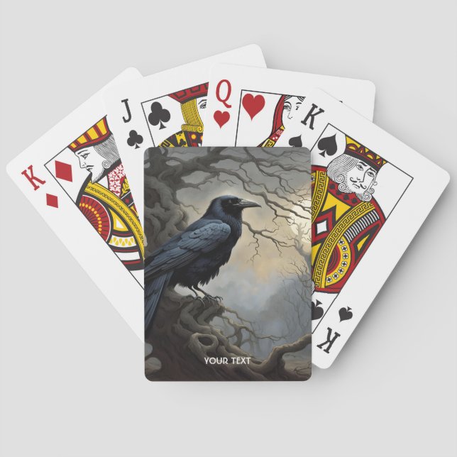 Baraja De Cartas Fantasy Cute Crow Tree Darkness (Reverso)