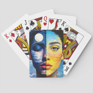 Baraja De Cartas Fantasy Cute Day Night Face