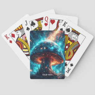 Baraja De Cartas Fantasy Cute Glass Blue Mushroom
