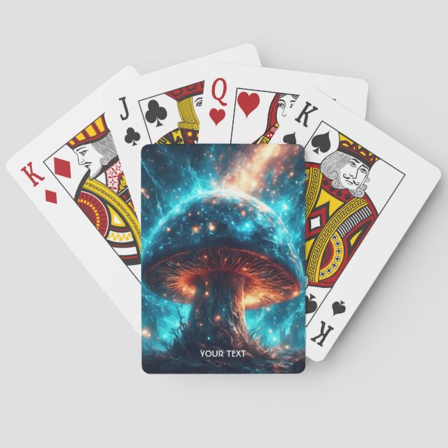 Baraja De Cartas Fantasy Cute Glass Blue Mushroom (Reverso)