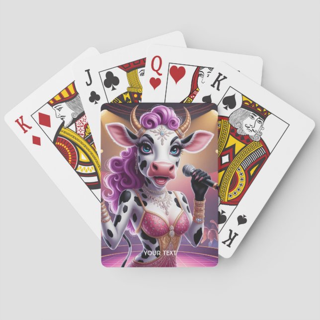 Baraja De Cartas Fantasy Cute Gorgeous Cow Popstar (Reverso)