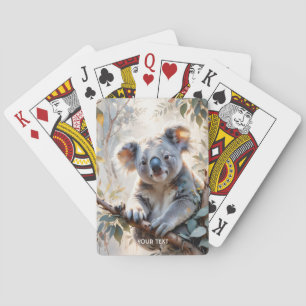 Baraja De Cartas Fantasy Cute Koala Tree Watercolor