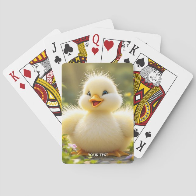 Baraja De Cartas Fantasy Cute Laughing Pato Fluffy (Reverso)