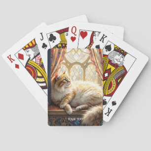Baraja De Cartas Fantasy Cute Morning Window Cat