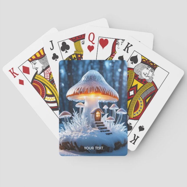 Baraja De Cartas Fantasy Cute Mushroom House Ice (Reverso)