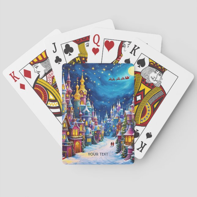 Baraja De Cartas Fantasy Cute Navidades Eve Town (Reverso)
