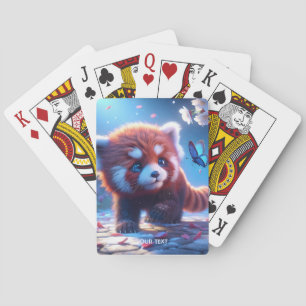 Baraja De Cartas Fantasy Cute Panda Red Butterfly