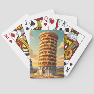 Baraja De Cartas Fantasy Cute Pisa Tower Pizza