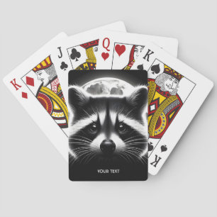 Baraja De Cartas Fantasy Cute Racoon Face Moon