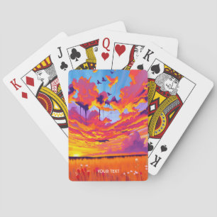 Baraja De Cartas Fantasy Cute Red Naranja Field